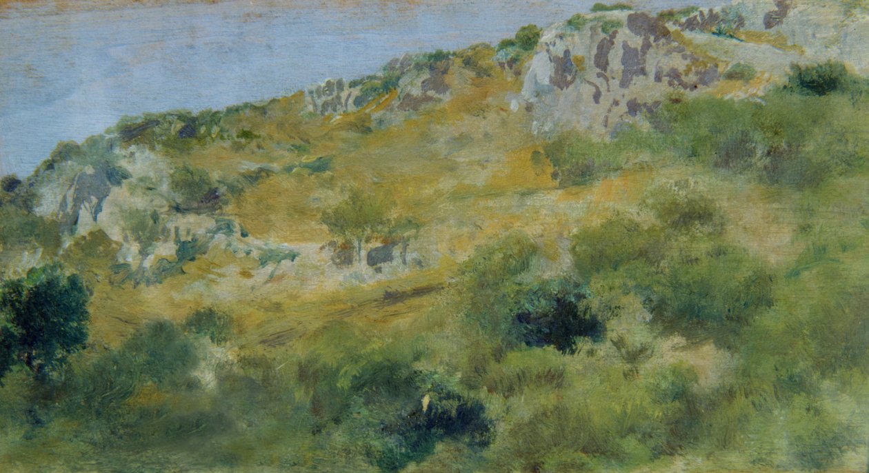 Sorrento Peyzaj (ahşap üzerine yağlı boya) by Domenico Morelli