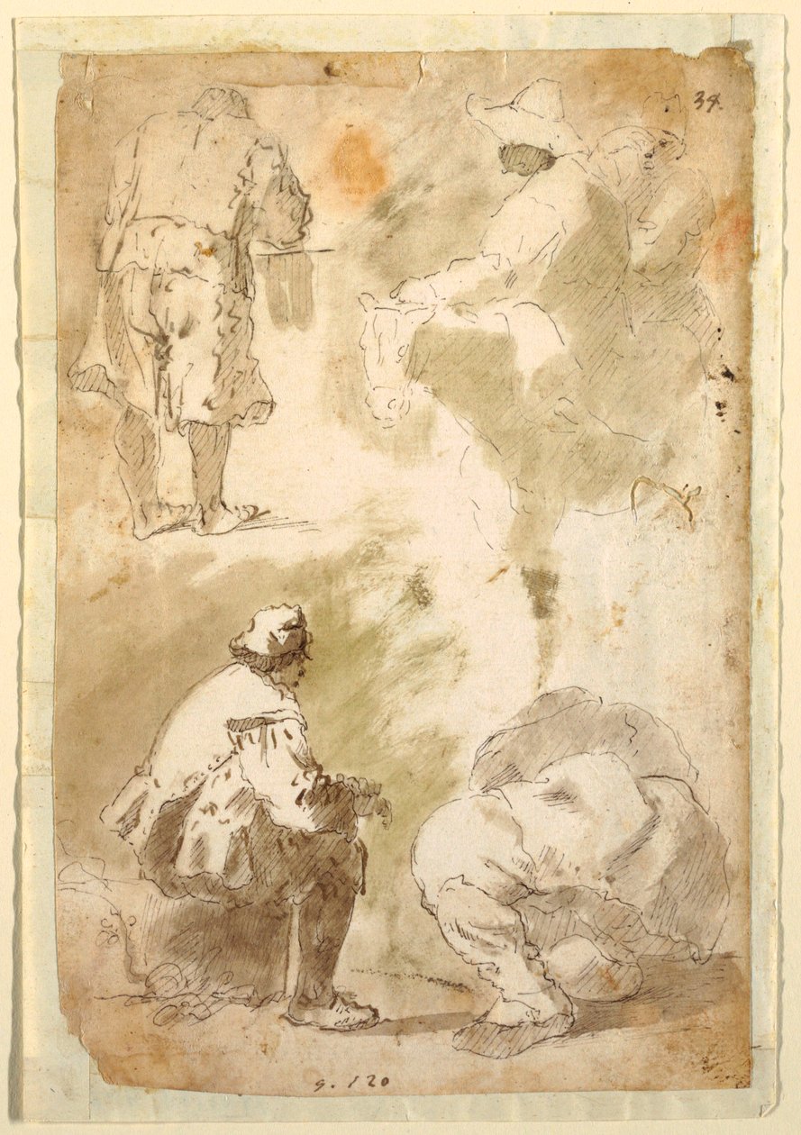 beş adam by Domenico Gargiulo, called Micco Spadaro