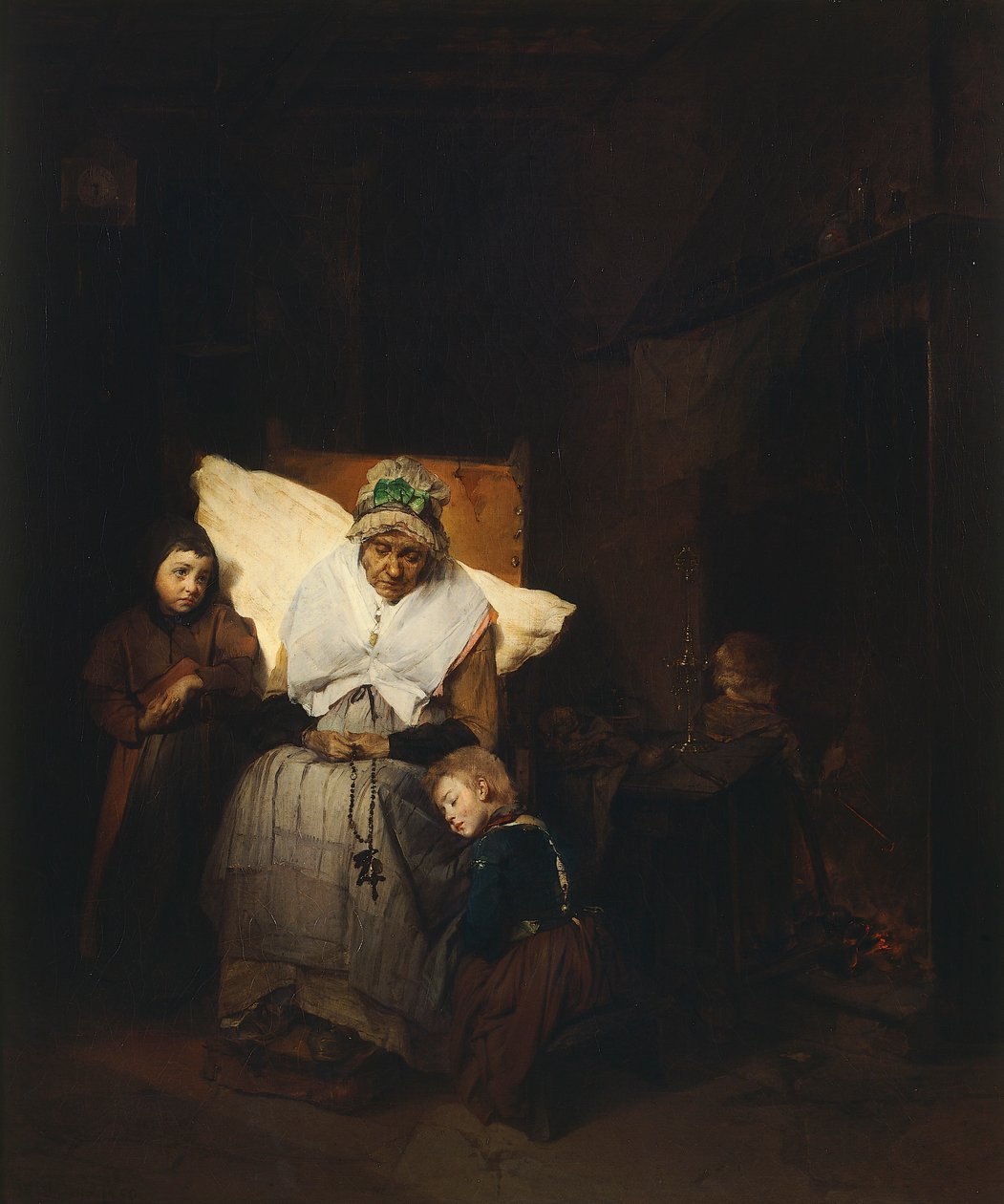 Tesbih, Domenico Induno tarafından by Domenico Induno