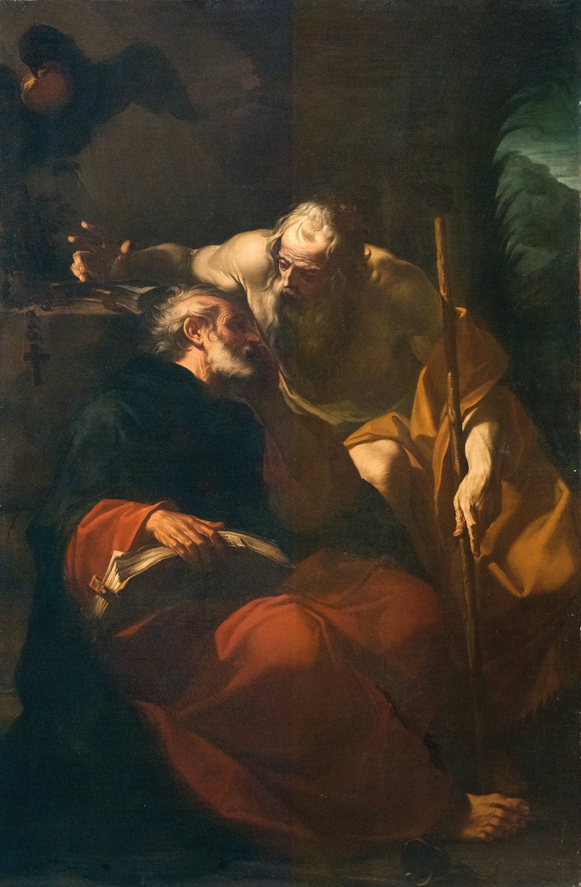 Aziz Benedict ve Bir Hermit by Domenico Maria Viani