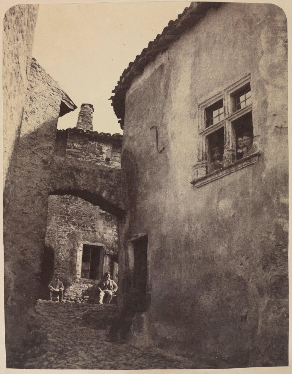 1850'lerin sonundan bir köy manzarası. by Domini