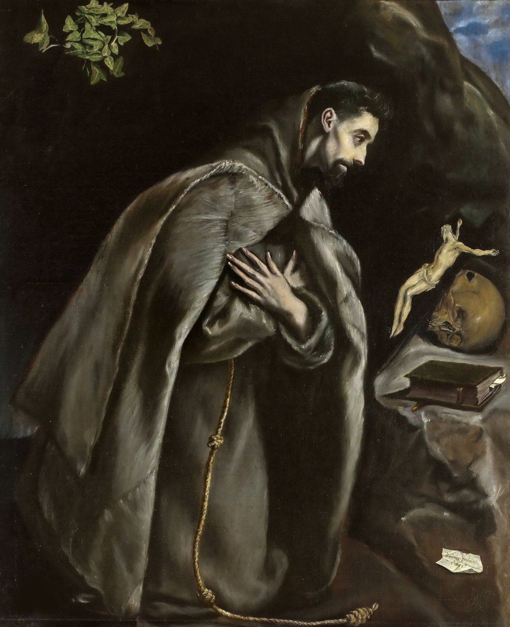 Aziz Francis dua ediyor, yaklaşık 1585. by Dominico El Greco