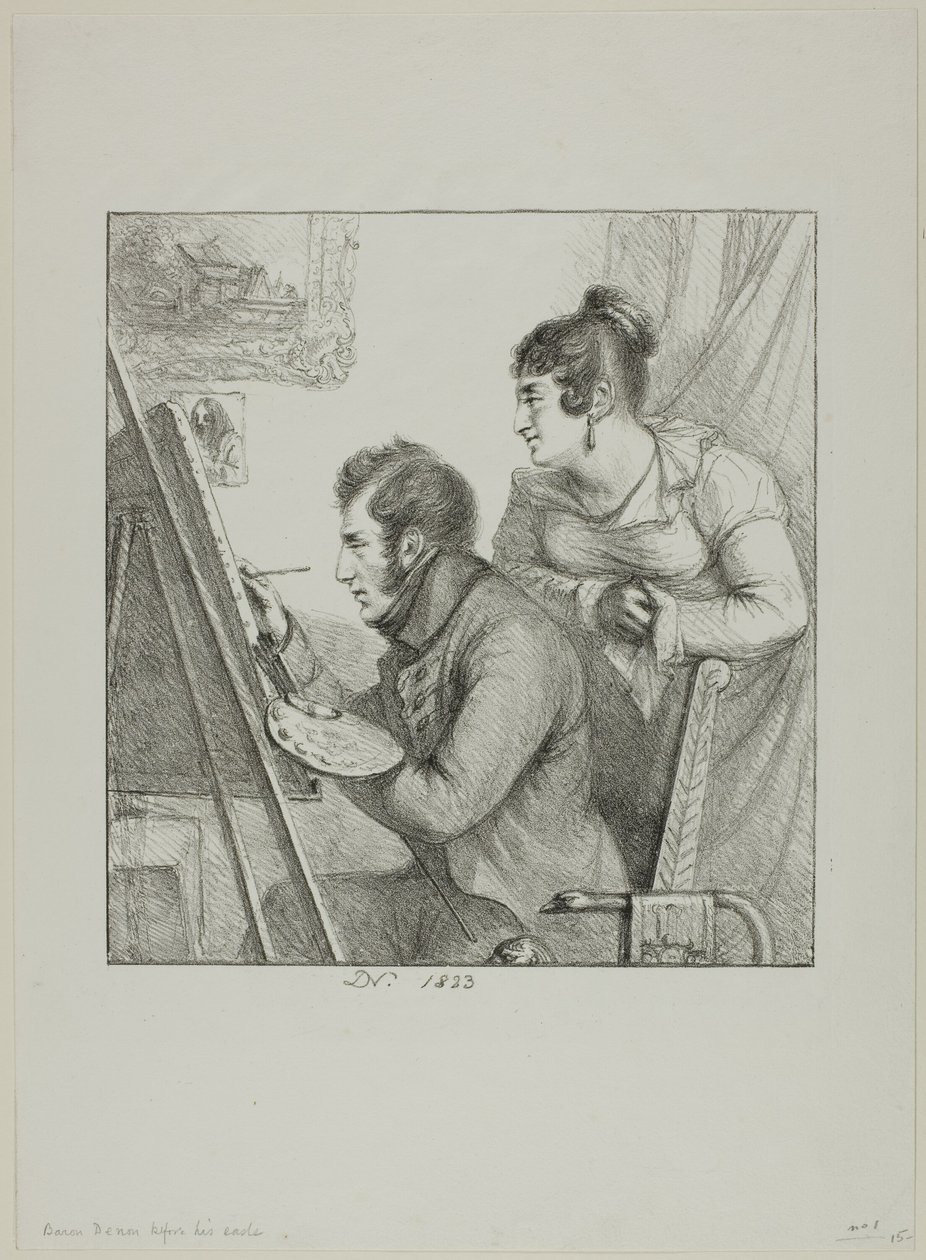 Baron Denon şövalesinin önünde by Dominique Vivant Denon