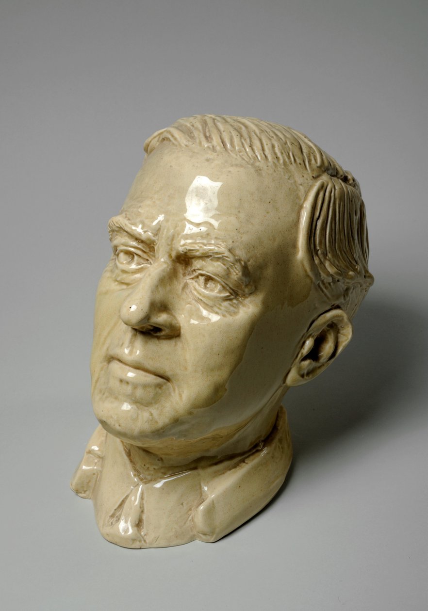 Bir Adamın Büstü, c.1934 (sırlı seramik) by Donald Hastings