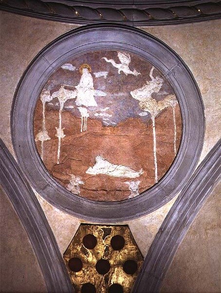 St. John on Patmos, köşeli madalyon, c.1425 (alçı) by Donatello