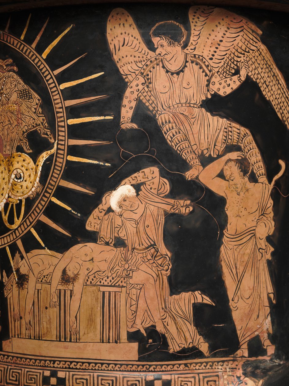 Kırmızı figürlü bir lekythos