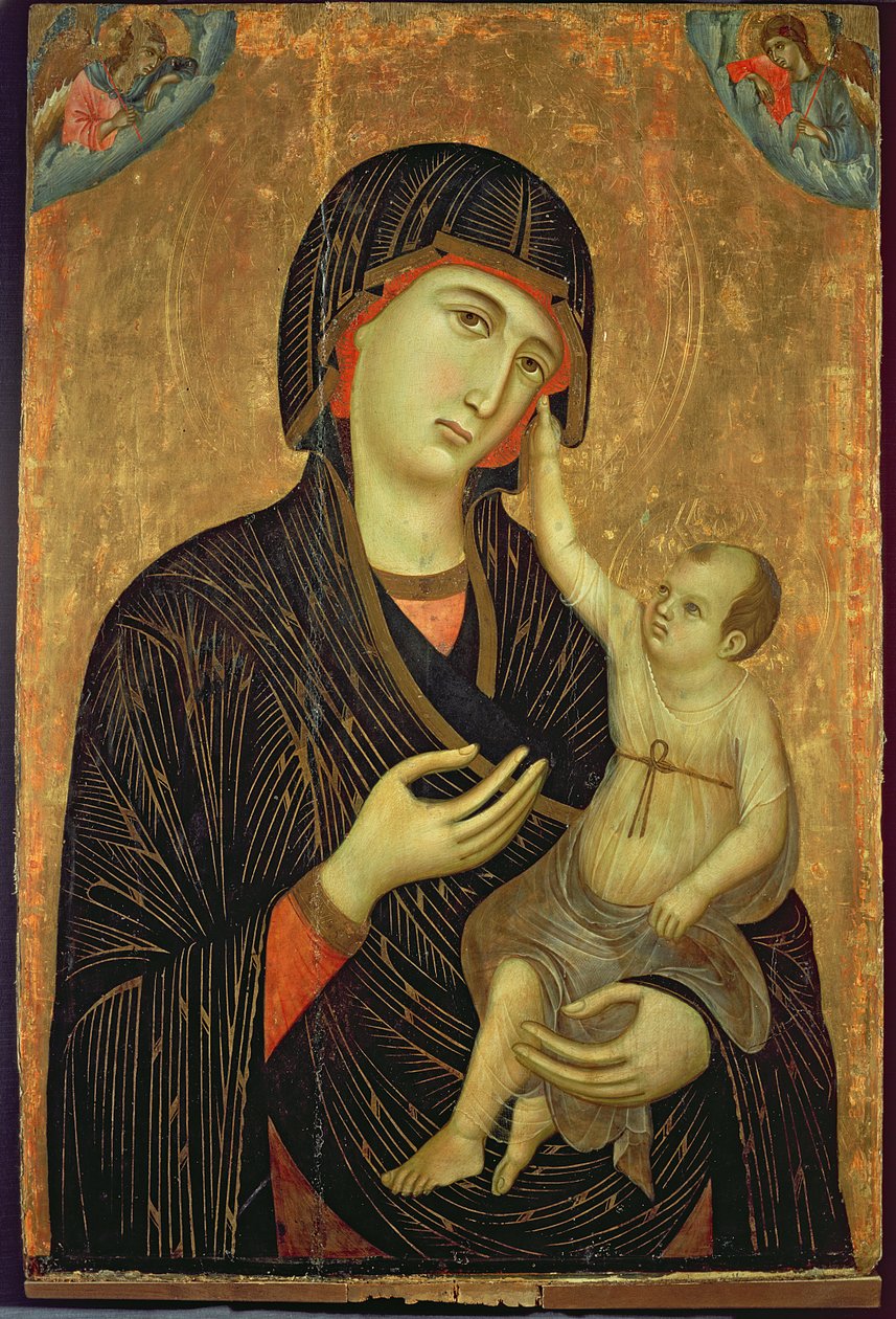 Crevole Madonna, c.1284 (Bakire ve Meleklerle Çocuk) by Duccio di Buoninsegna