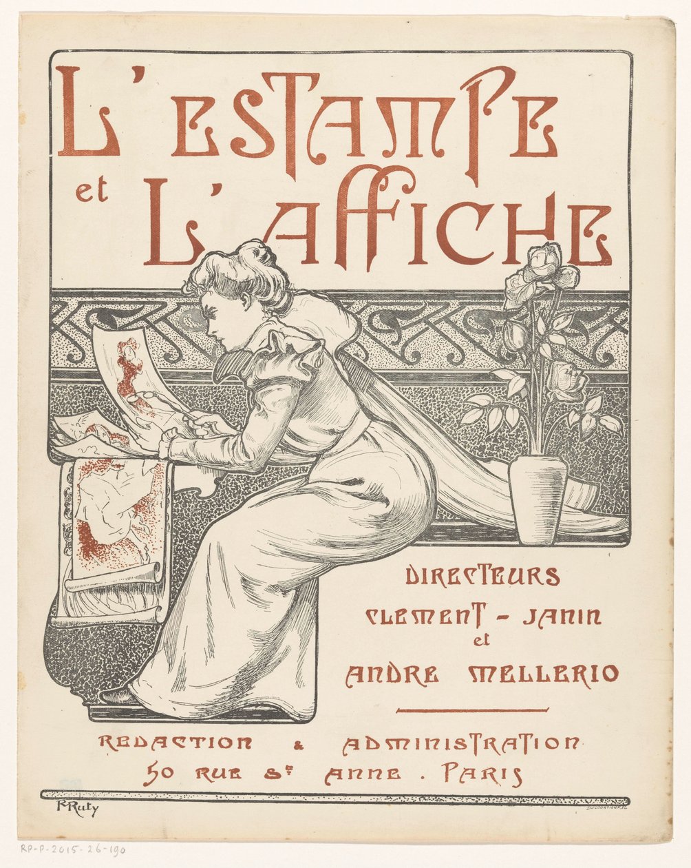 L'Estampe et l'Affiche dergisinin kapağı by Ducourtioux