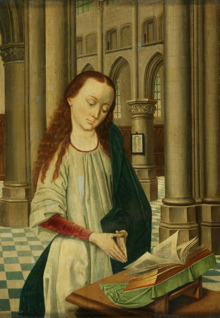 Bir kadın aziz (panel üzerine yağlıboya) by Dutch School