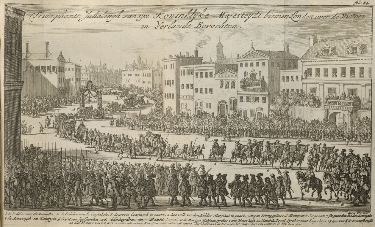 Kral William III için bir geçit töreni by Dutch School