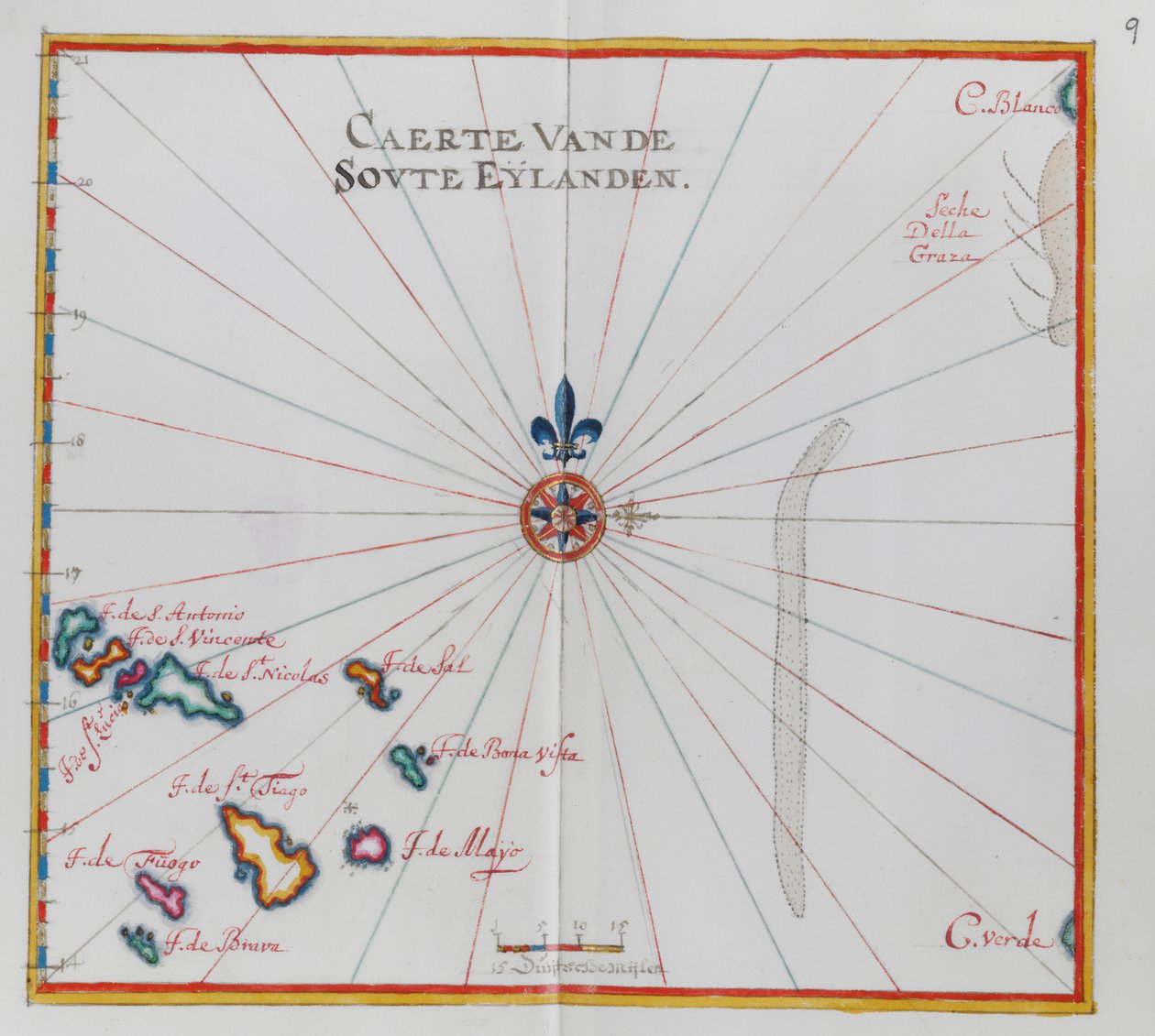 Cape Verde Adaları haritası. by Dutch School