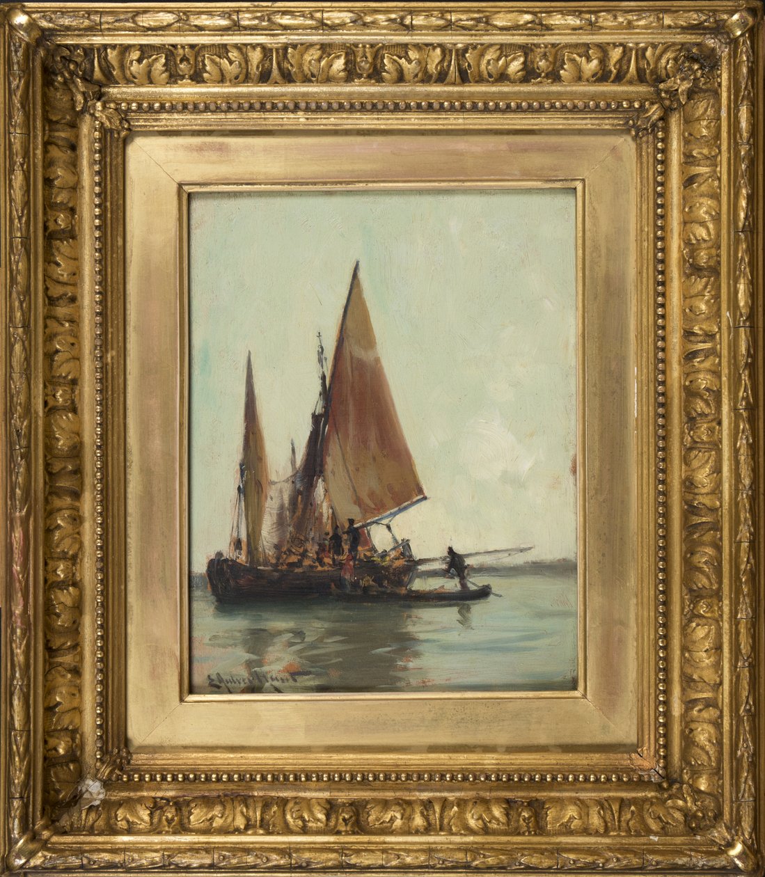 Lagün üzerinde Venedik mavna by E. Aubrey Hunt