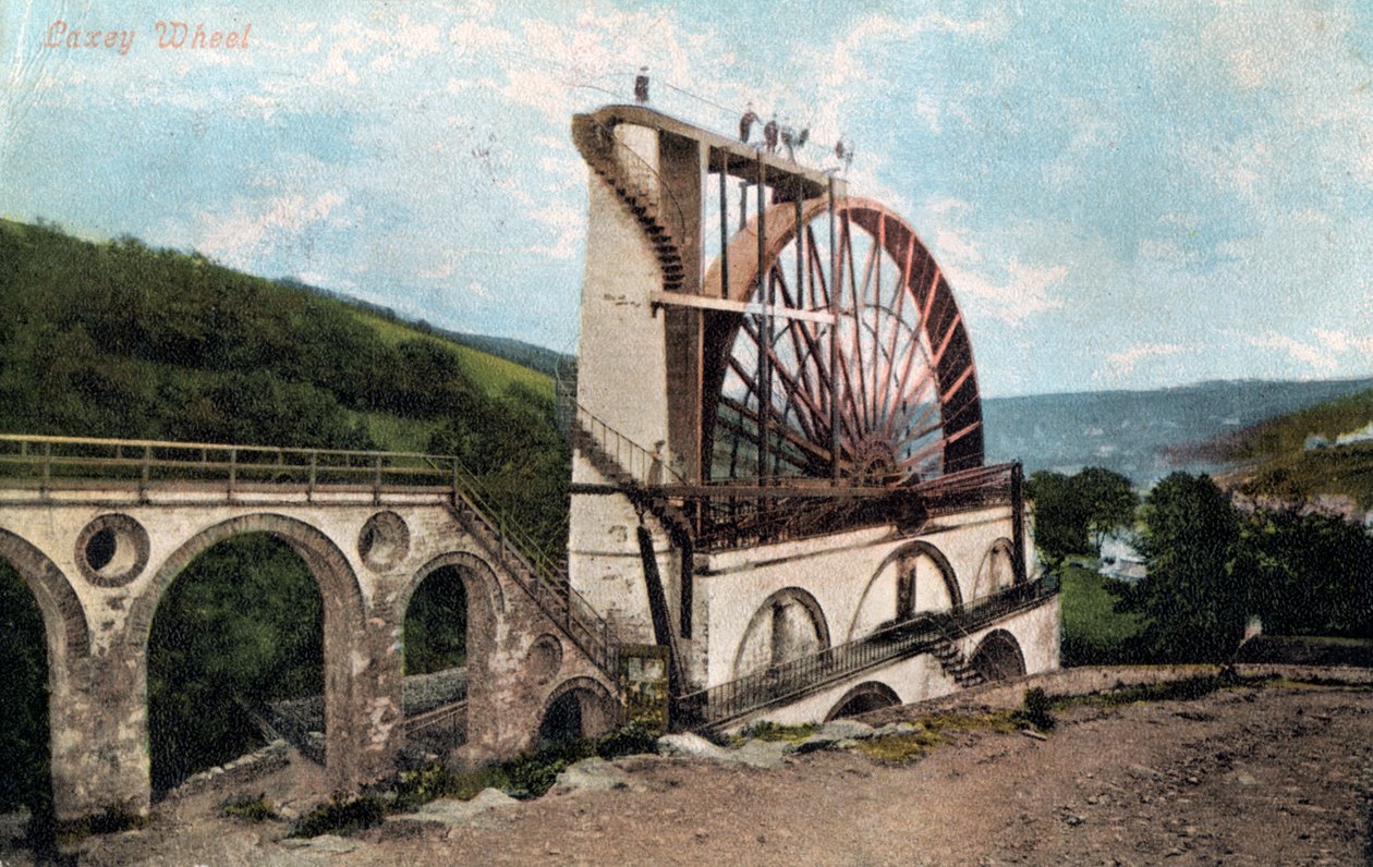 "Laxey Wheel, Man Adası", 1904. by E Florian