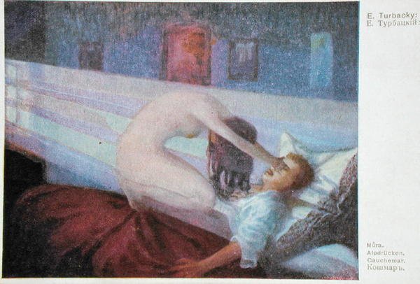 Kabus, c.1910 (renkli taş) by E. Turbacky