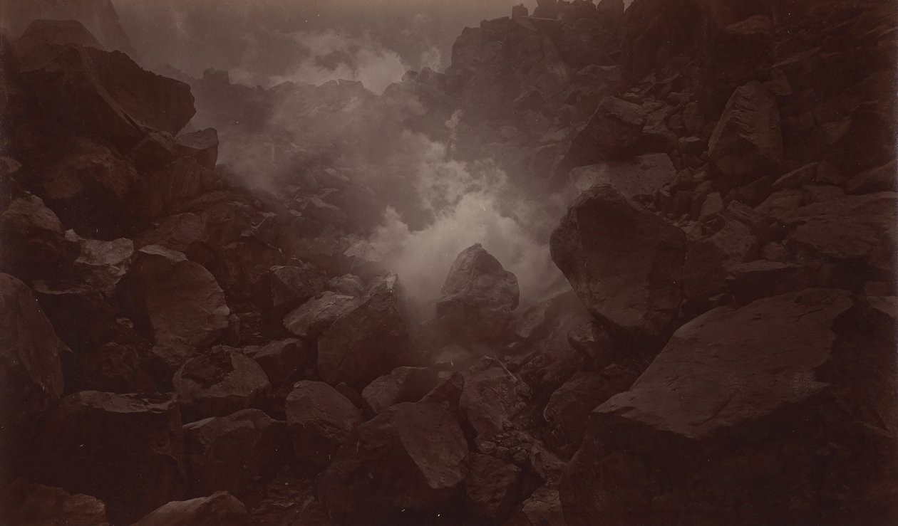 Volkan Krateri, Quetzaltenango-Guatemala, 1875. by Eadweard Muybridge