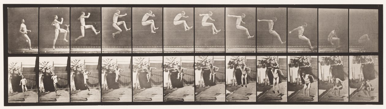 Plaka 159. Zıplama; Koşmak Geniş Atlama (Ayakkabı) by Eadweard Muybridge