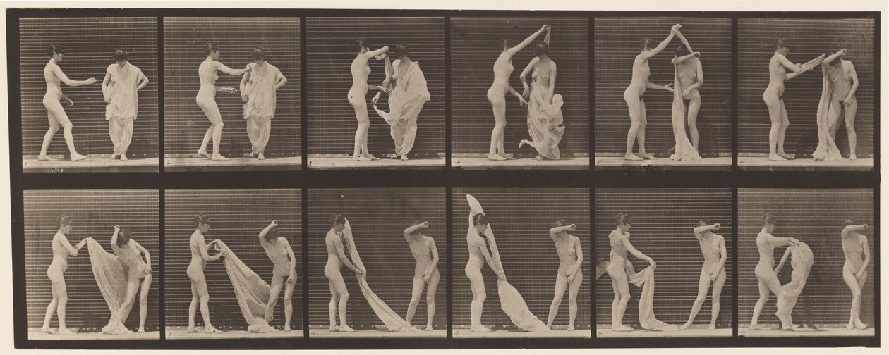 Plaka 427. Tuvalet; İki Model by Eadweard Muybridge