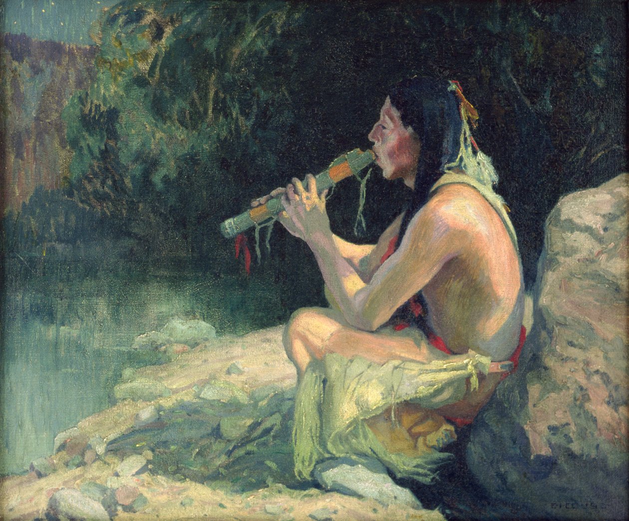 Aşk Şarkısı (veya Ay Işığı) by Eanger Irving Couse