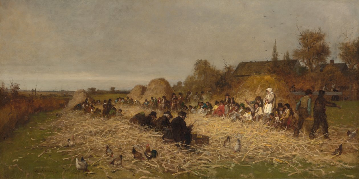 Husking Bee, Nantucket Adası by Eastman Johnson