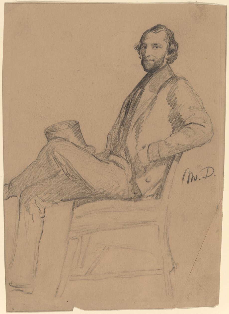 Oturmuş Çalışma M.D. by Eastman Johnson