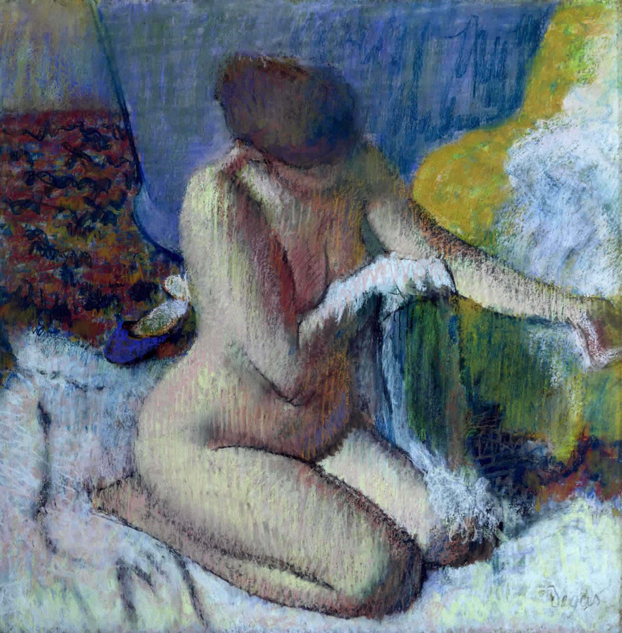 Banyodan Sonra, 1895 (monte kağıt üzerine pastel) by Edgar Degas