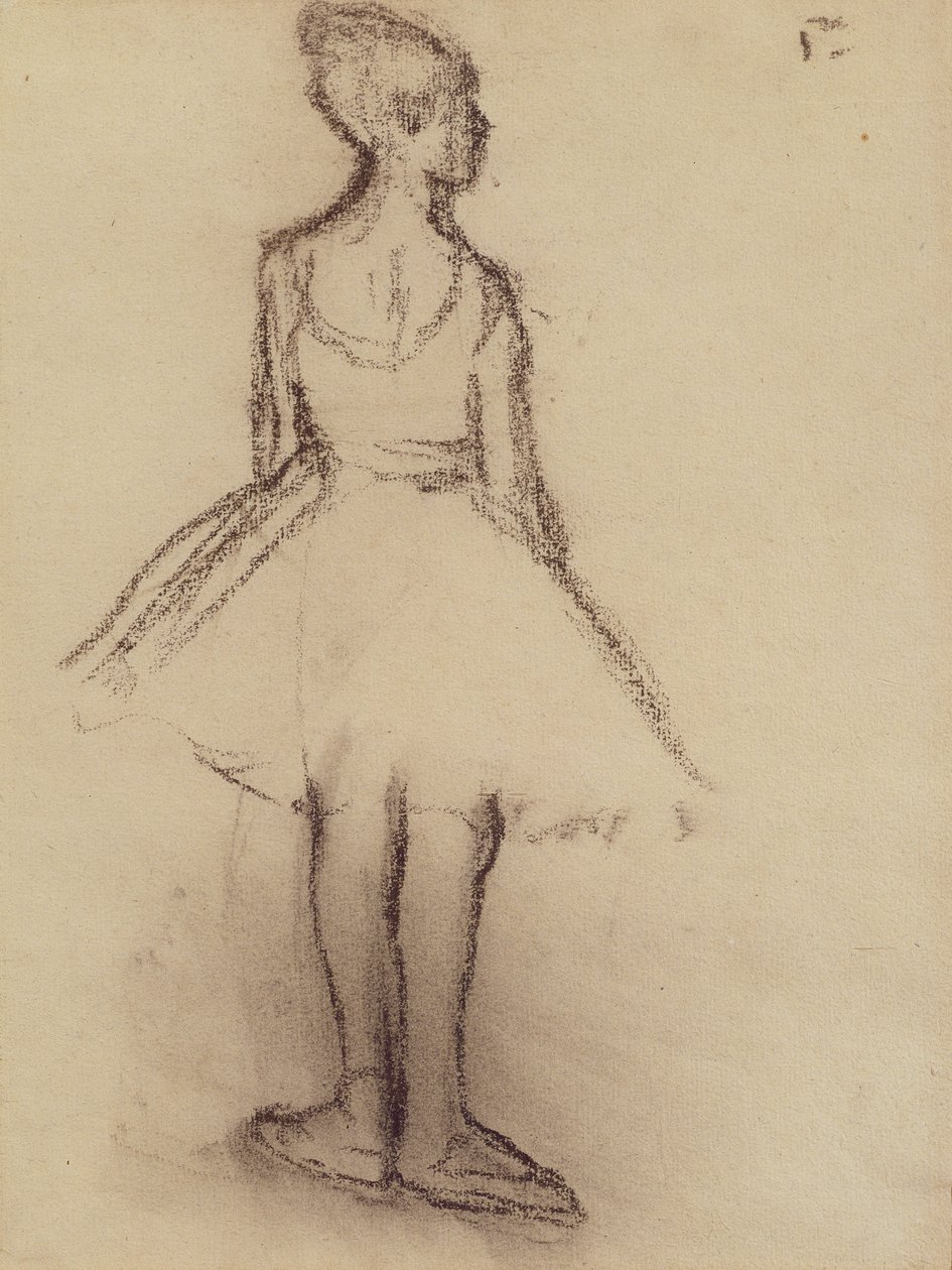 Balerin arkadan bakıldığında (kömür) by Edgar Degas