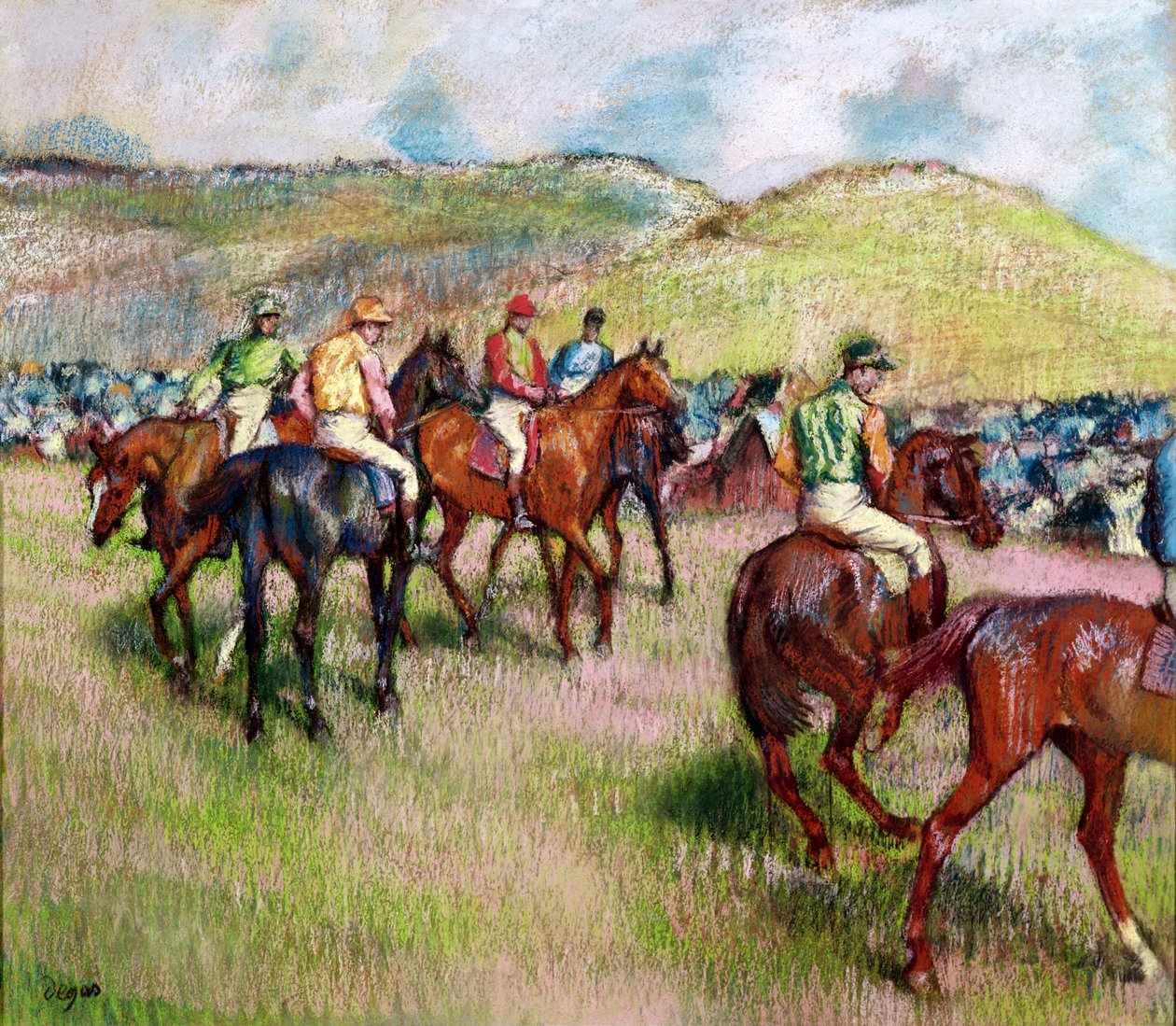 Yarıştan Önce, c.1893 (pastel) by Edgar Degas