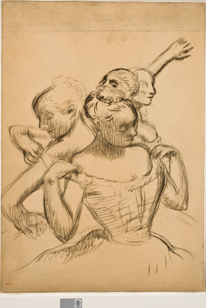 Dörtlü Dansçı Grubu, c.1902 (manila tonlu kağıt üzerinde kömür) by Edgar Degas