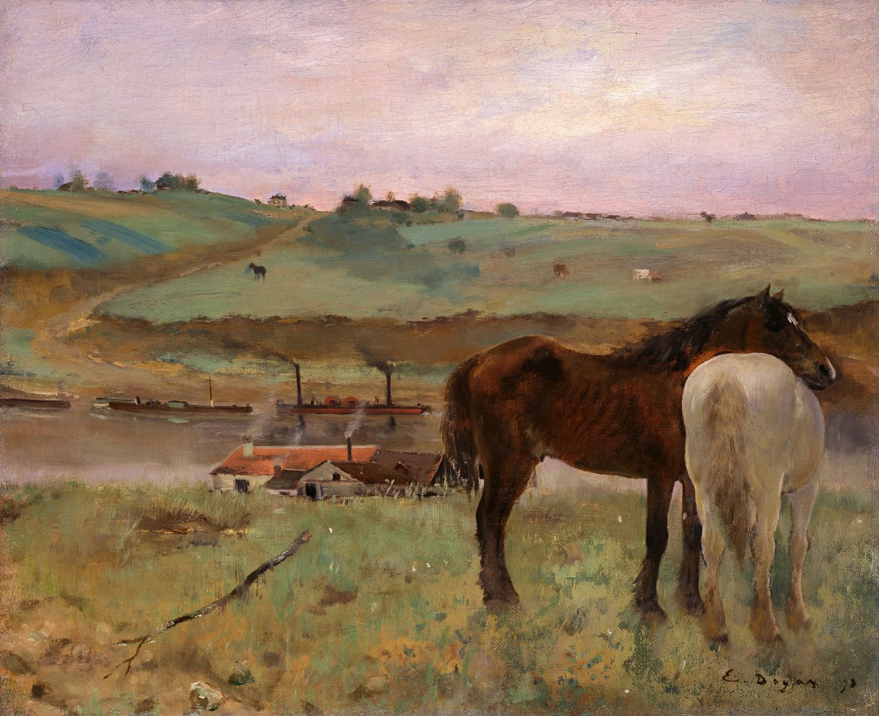 Çayırdaki Atlar by Edgar Degas