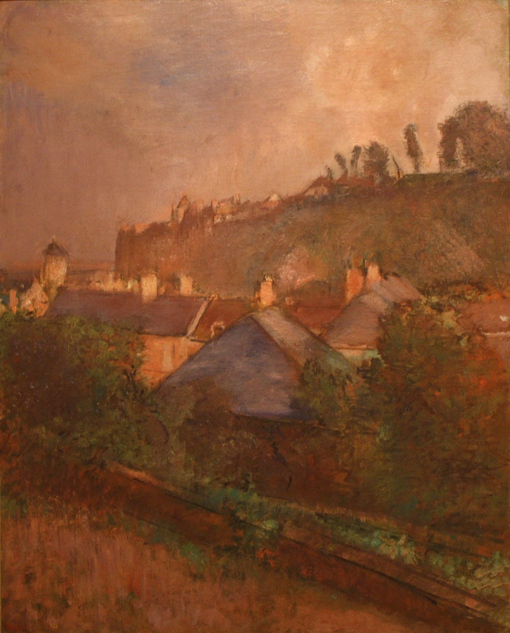 Uçurumun Eteğindeki Evler by Edgar Degas