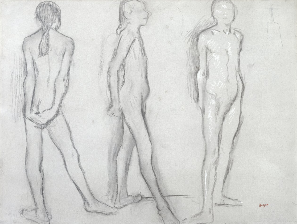 Çıplak Bir Dansçının Üç Çalışması by Edgar Degas