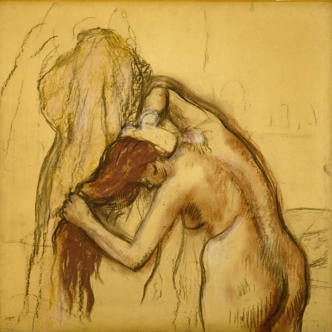 Kadın kendini kurutma by Edgar Degas