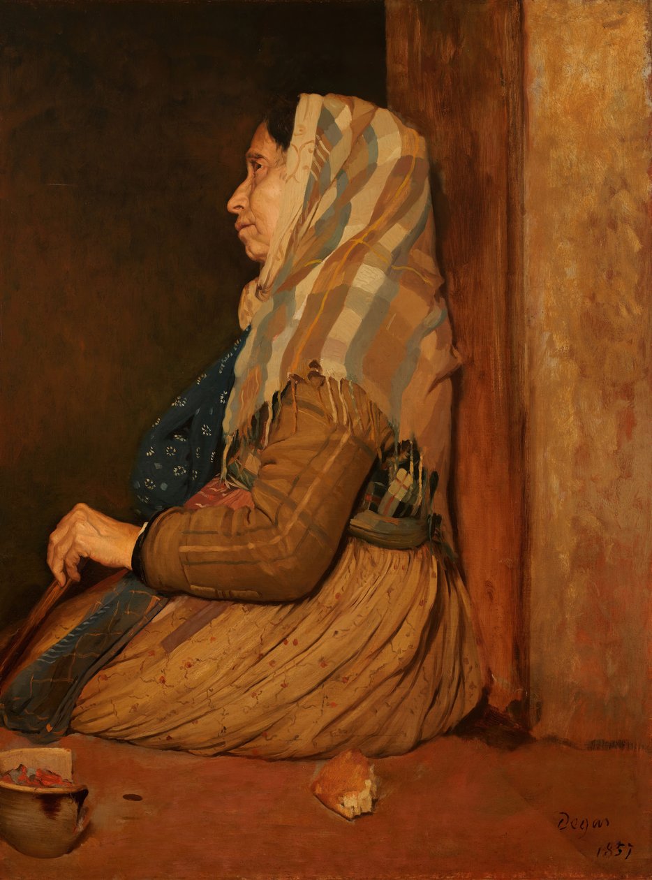 Bir Romalı Dilenci Kadın, 1857. by Edgar Degas