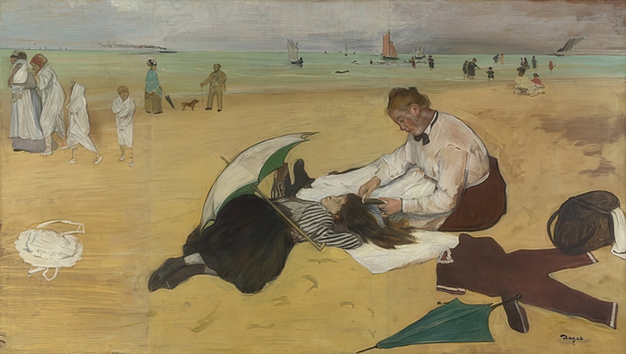 Sahilde. 1869-70 civarında by Edgar Degas