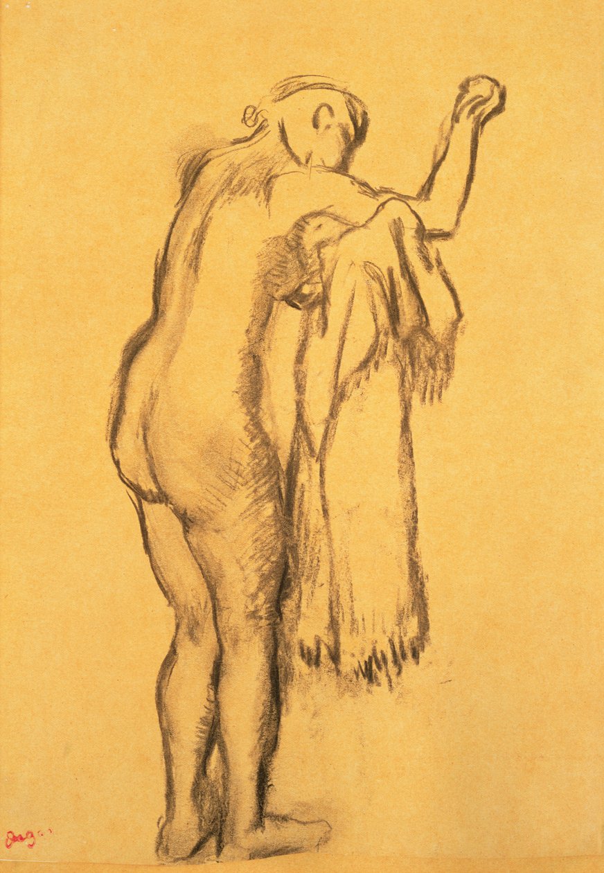 yüzücü kendini kurutma by Edgar Degas