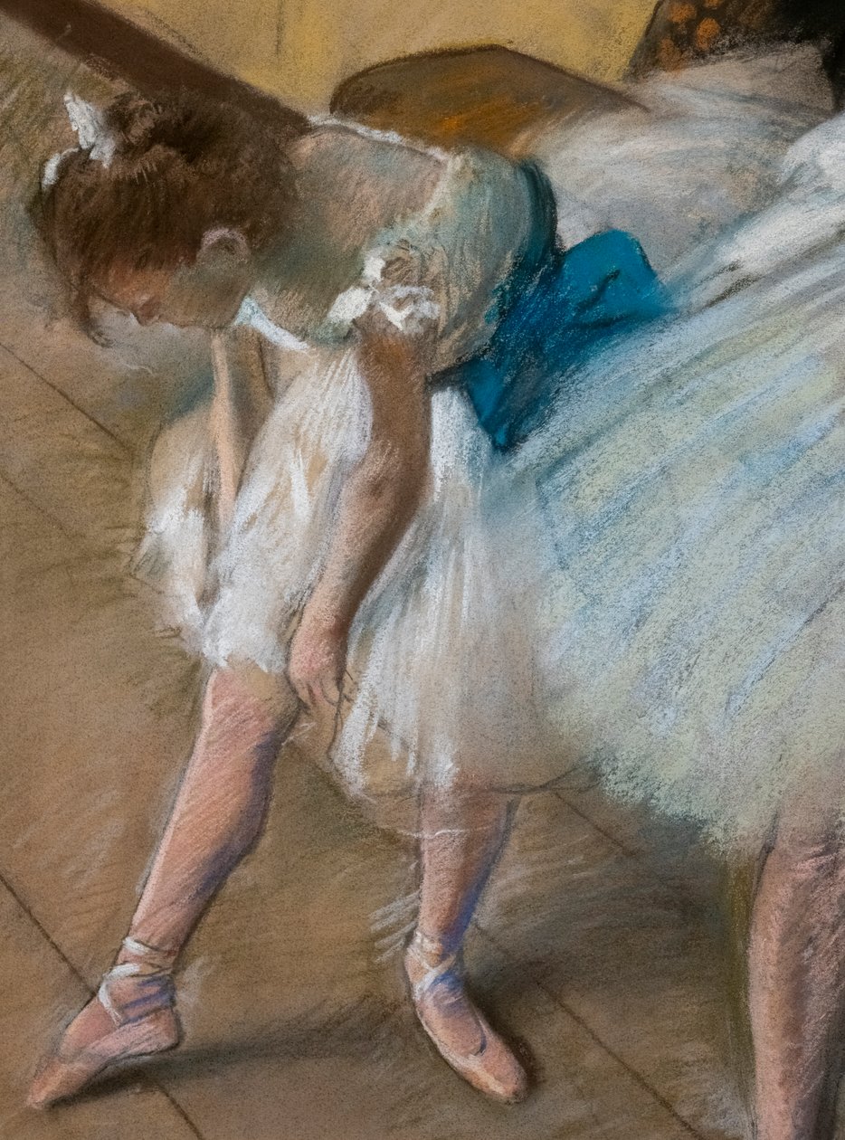 Dans sınavı (detay). 1880. Kağıt üzerinde pastel. by Edgar Degas