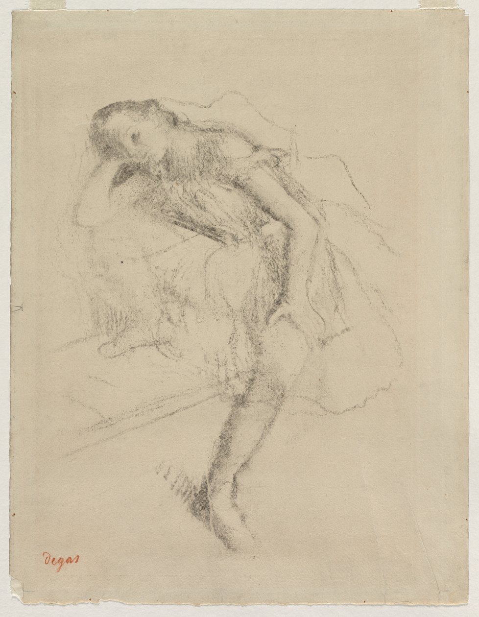 Dinlenmede Dansçı, c. 1895. by Edgar Degas
