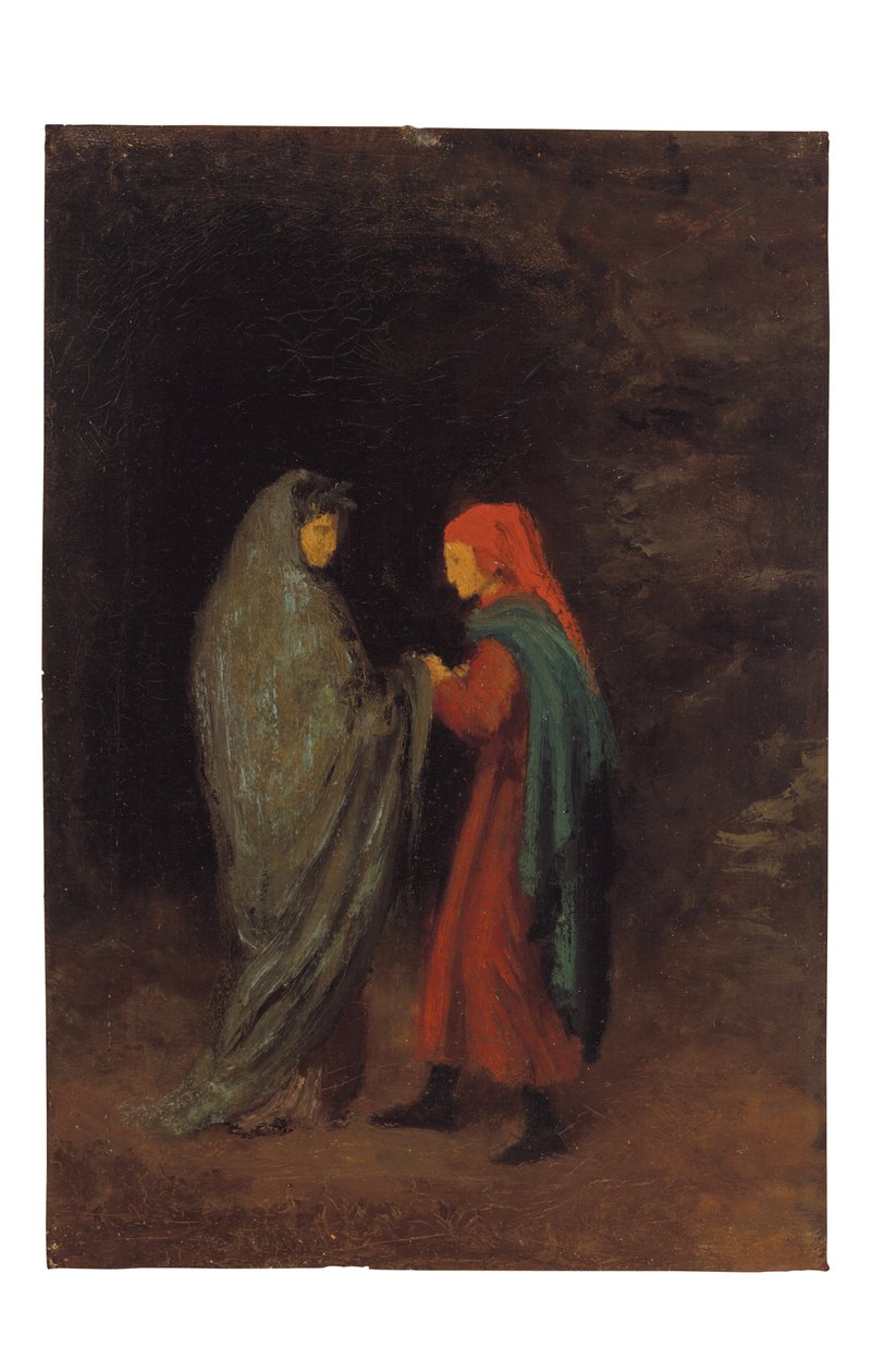 Cehennemin girişinde Dante ve Virgil by Edgar Degas