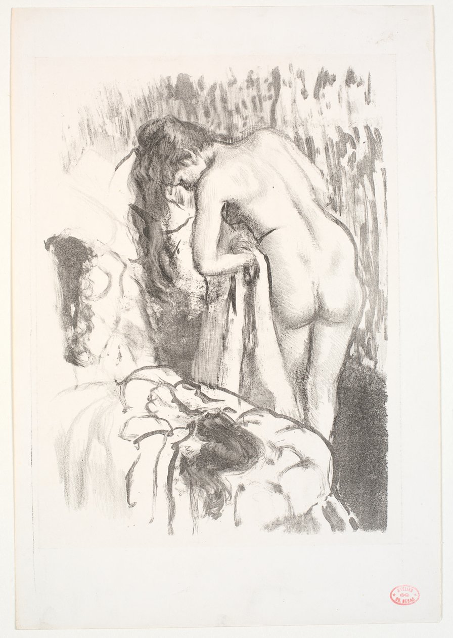 Onun tuvalet duran çıplak kadın by Edgar Degas