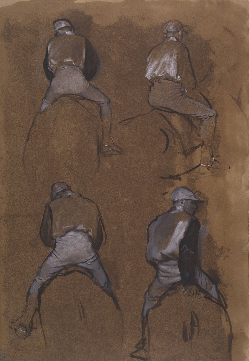Bir Jokeyin Dört Çalışması by Edgar Degas