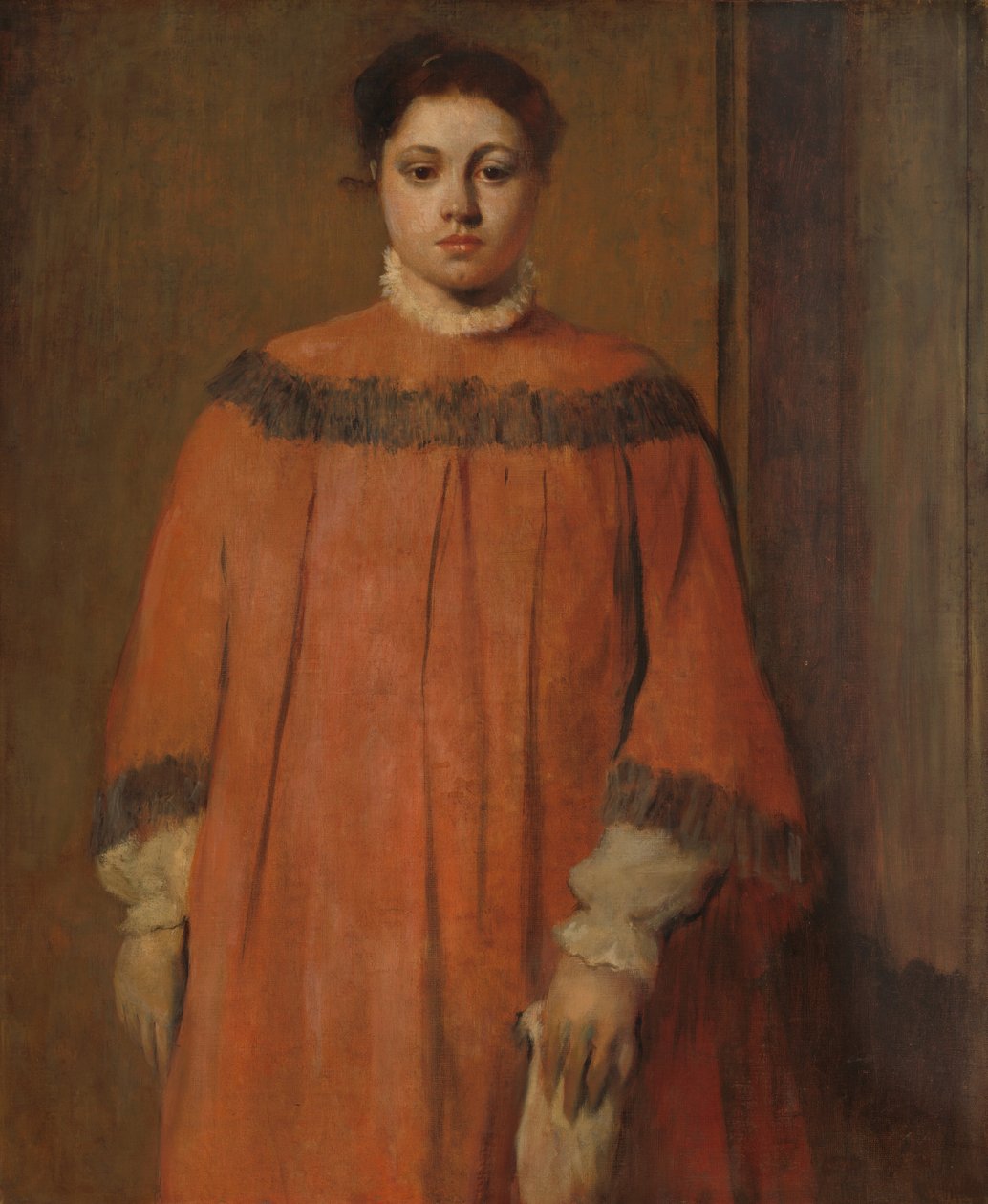 Kırmızılı Kız, c. 1866. by Edgar Degas