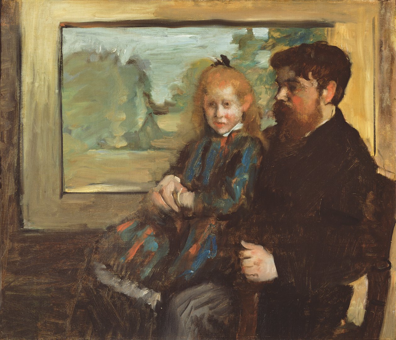 Henri Rouart ve kızı Helene, 1871-72 by Edgar Degas