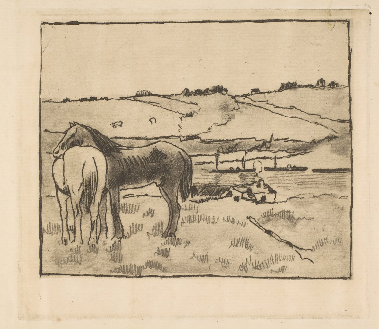 Çayırda Atlar, 1891-92. by Edgar Degas