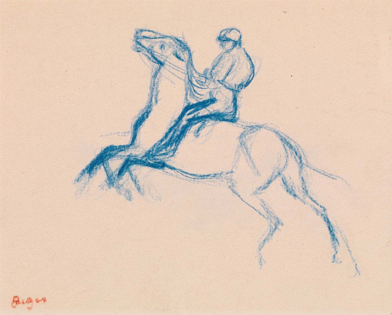 at üzerinde jokey by Edgar Degas