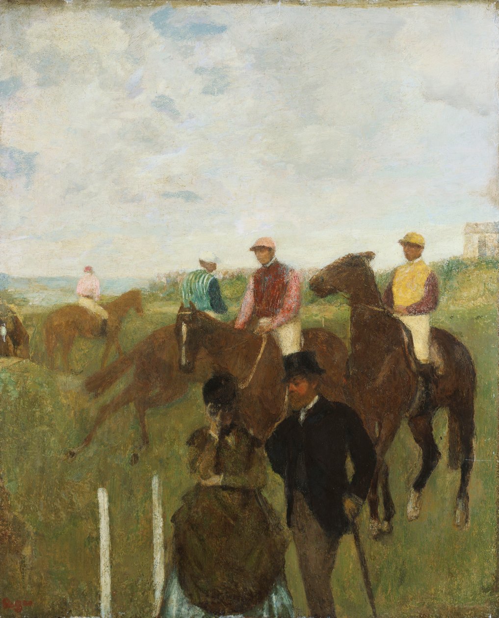 Yarış Pistinde Jokeyler by Edgar Degas