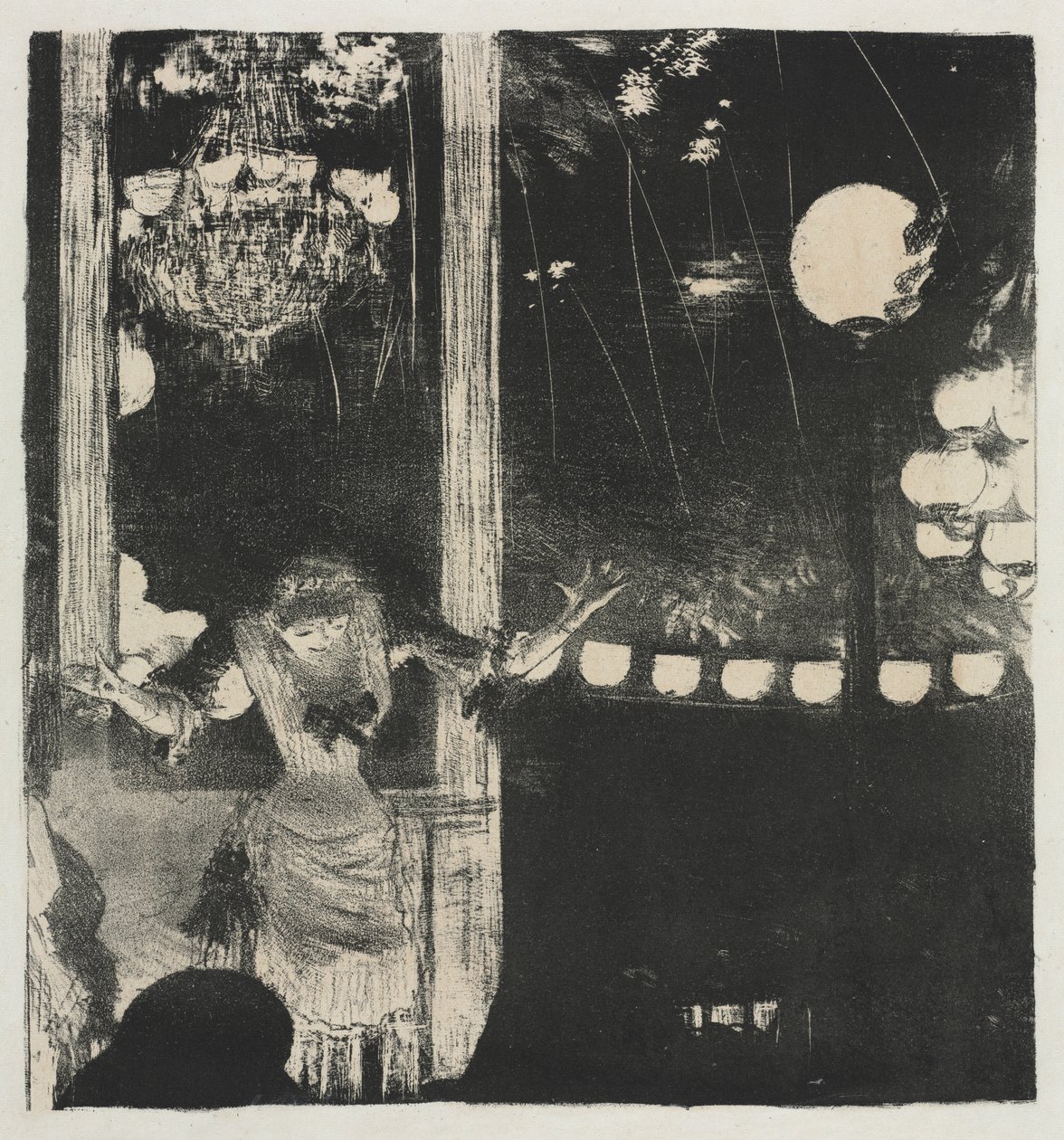 Bayan Bécat Café des Ambassadeurs'da by Edgar Degas