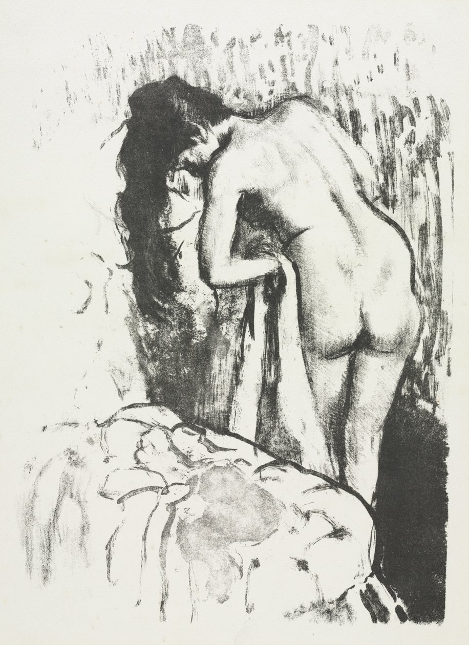 Çıplak Kadın Ayakta Kendini Kurutuyor by Edgar Degas