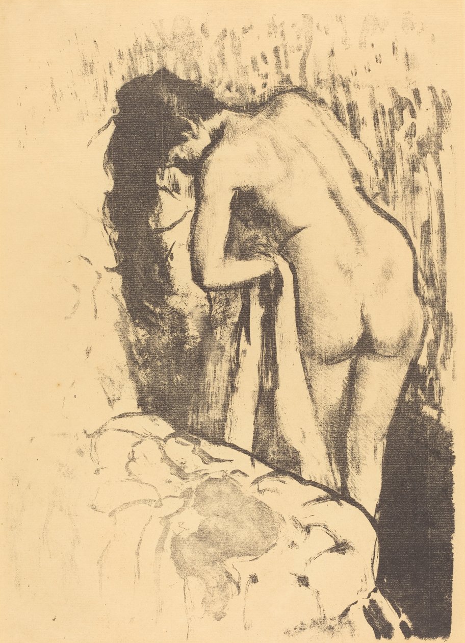Çıplak Kadın Ayakta Kendini Kurutuyor by Edgar Degas