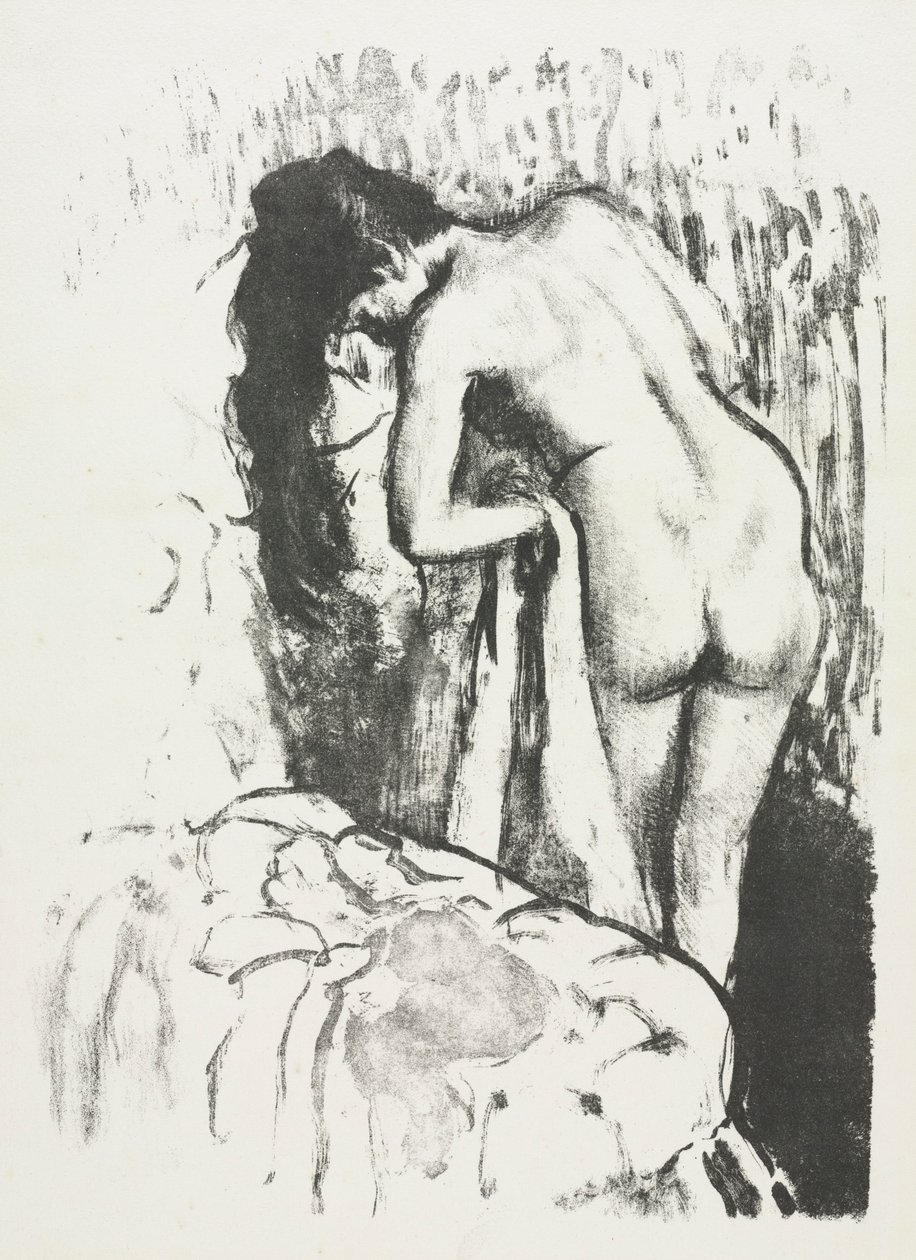 Çıplak Kadın Ayakta, Kendini Kurutur, 1891-1892. by Edgar Degas