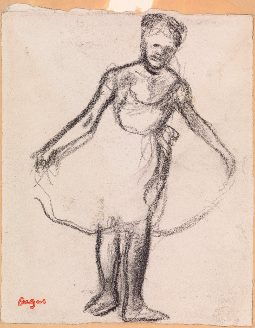 Ayakta Dansçı Tutu Etek Tutarak by Edgar Degas
